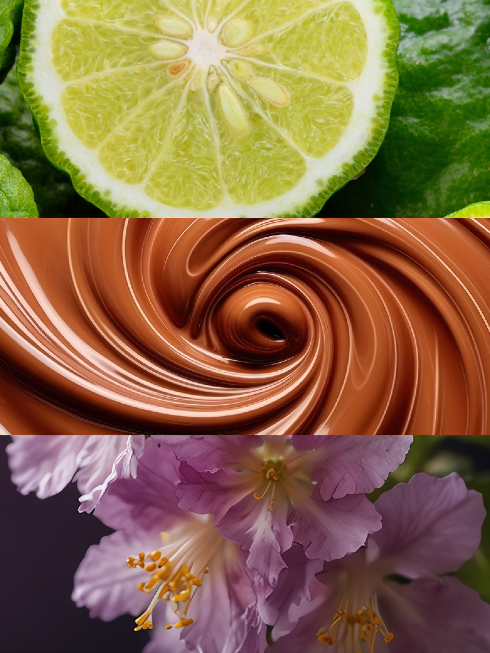 Olfactory notes. Bergamot, Praline, Patchouli