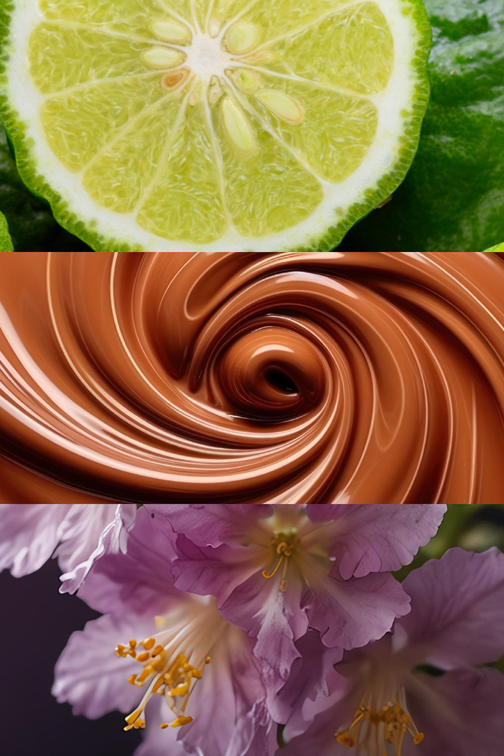 Olfactory notes. Bergamot, Praline, Patchouli